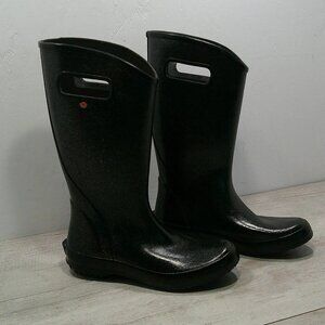 BOGS Stylish Black Waterproof Weatherproof Glitter Rain Boots Size 7